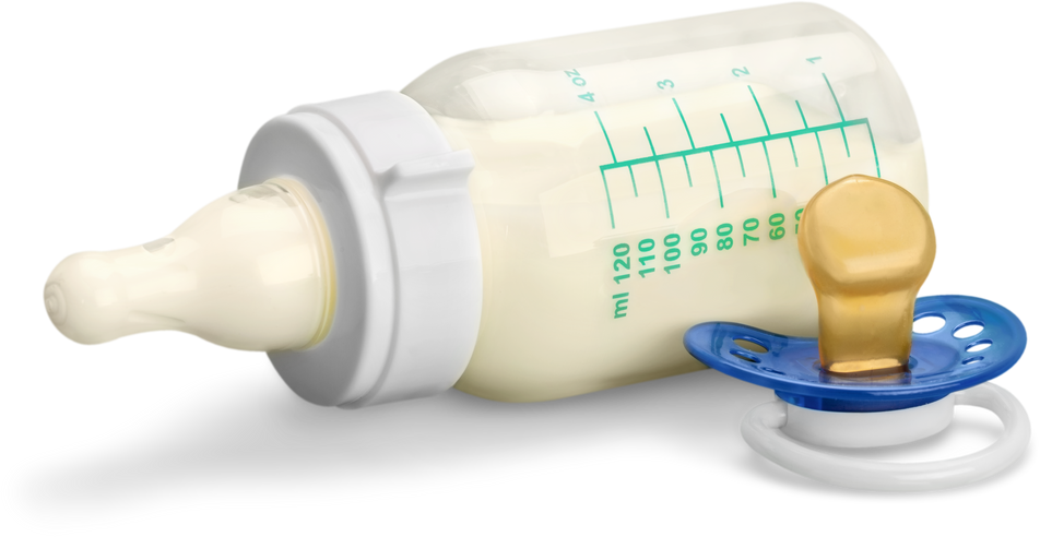 Baby Bottle with Milk and Pacifier